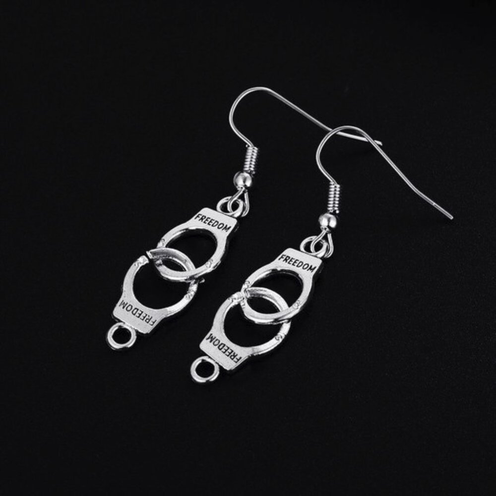 Earrings ~ Law Enforcement ~ Handcuffs ~ Silver
